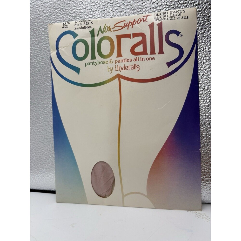 Vintage 1985 Underalls Coloralls Pantyhose Panties Queen Size Blush NOS
